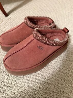 UGG Rose Suede Platform Slip-On Clogs
